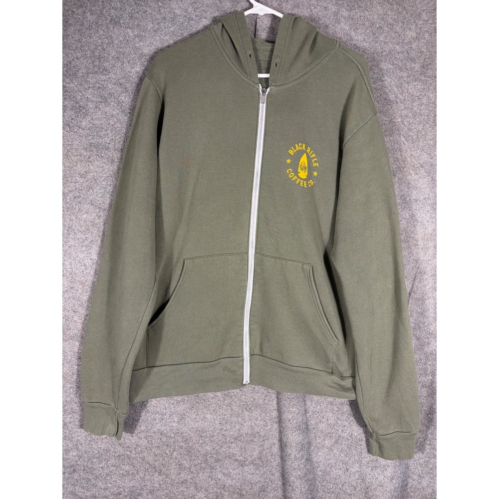 Black Rifle Coffee Company Mens Green Tactical Gorilla Zip Hoodie XL BRCC MMXX
